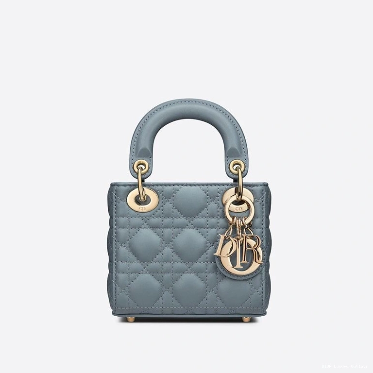 Cheap Lambskin Cannage Lady Dior Bag Sky Micro Blue 0811 Luxury